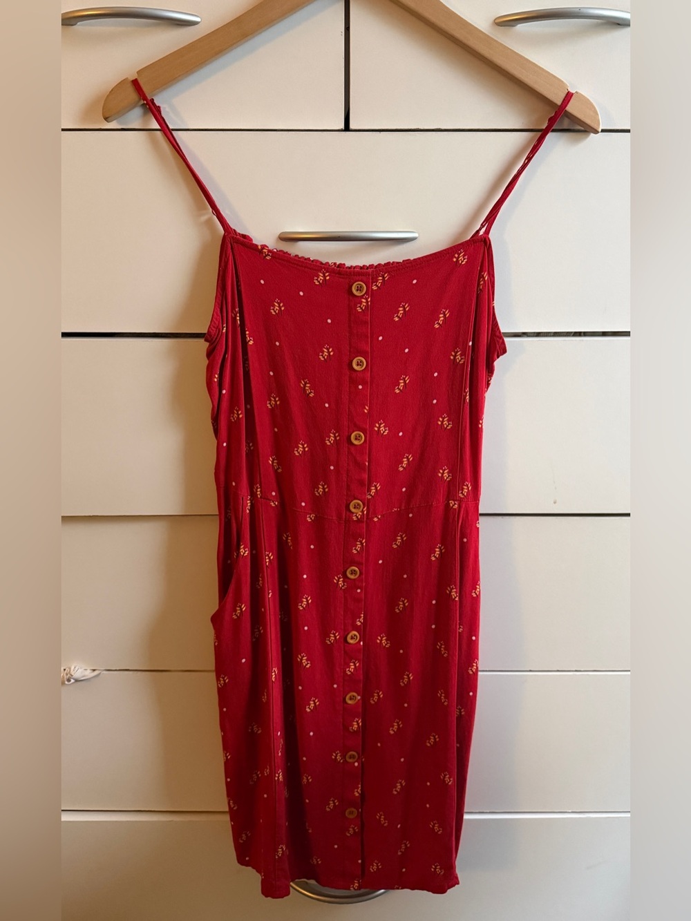 Mango casual strappy mini dress with button details